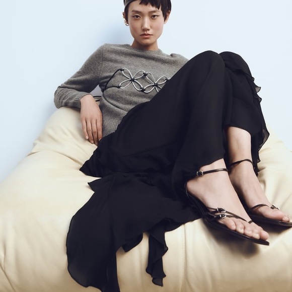 Zara Heeled Leather Sandals US 8 - Picture 7 of 7